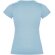 Camiseta mujer manga corta Jamaica Roly 100% algodón entallada Azul celeste detalle 18