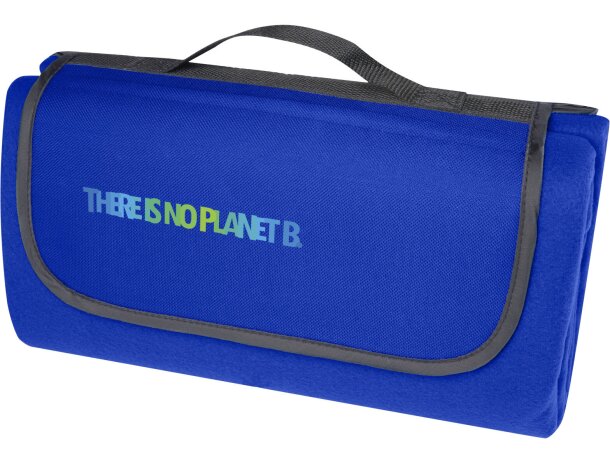 Manta pícnic Salvie de plástico reciclado con certificado GRS Azul real detalle 1