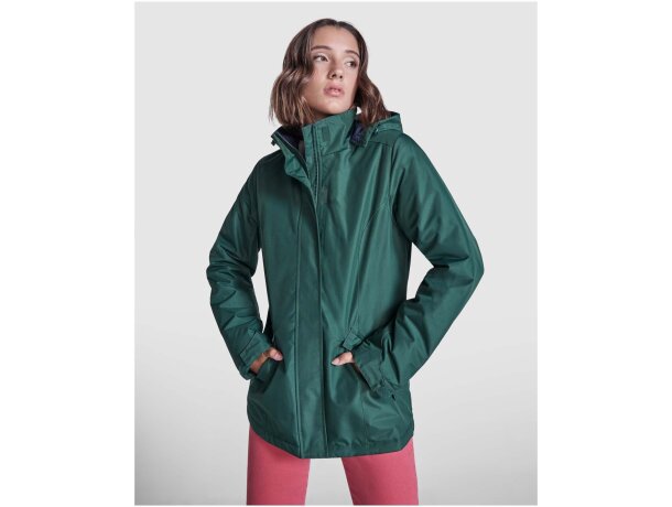 Parka acolchada America de Roly para mujer en poliéster reciclado Azul marino detalle 15