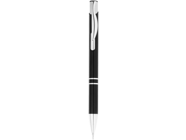Juego de bolígrafo y portaminas de aluminio en estuche Negro intenso/plateado detalle 2