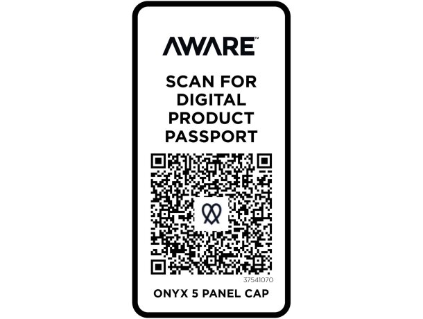 Gorra reciclada cinco paneles con rastreador Aware Onyx detalle 19