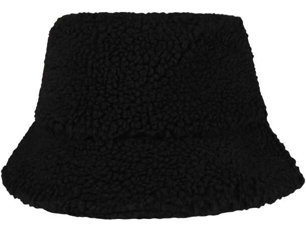 Gorro sherpa Baru bordado corporativo en poliéster afelpado Negro intenso detalle 3