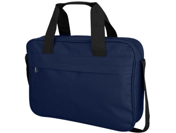Bolsa de congresos con bolsillo frontal grande grabado azul marino Bolsa de congresos con bolsillo frontal grande grabado azul marino