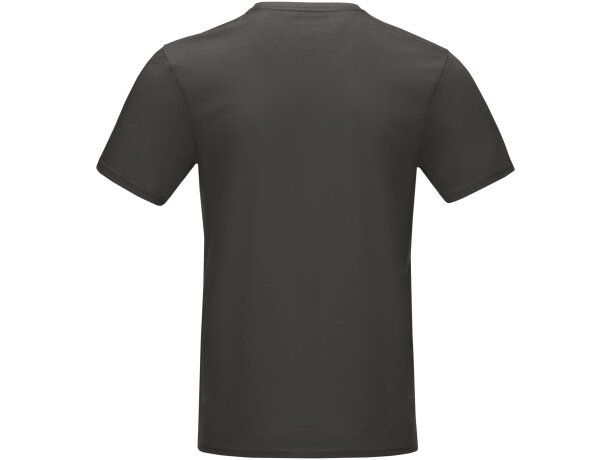Camiseta orgánica manga corta hombre Azurite Gris tormenta detalle 19