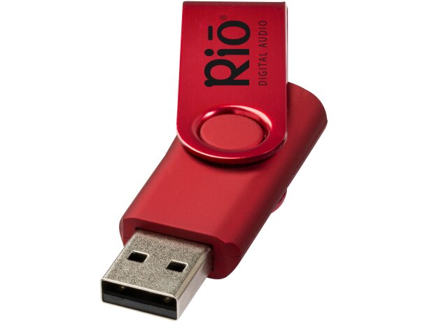 Memoria USB metálica Rotate 4GB con mecanismo rotativo Rojo detalle 9