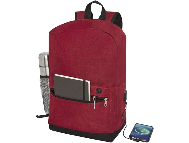 Mochila para ordenador 15,6 poliéster con salida USB Hoss Rojo oscuro mezcla detalle 5