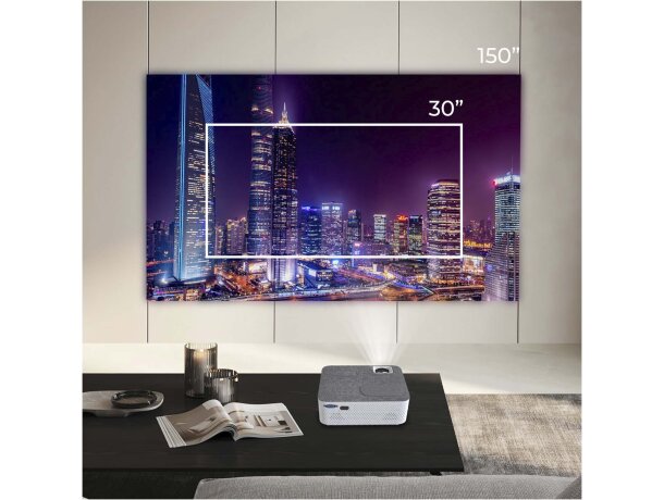 Proyector portátil Prixton Lumière con resolución 720p nativa Blanco detalle 11