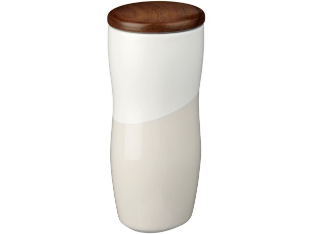 Vaso de cerámica de 370 ml de doble pared Reno Blanco detalle 12