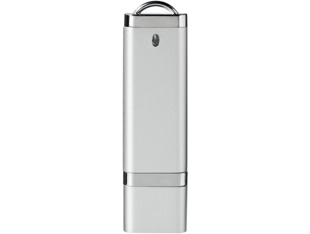 Memoria USB 4 GB Flat de plástico con diseño minimalista Plateado detalle 4