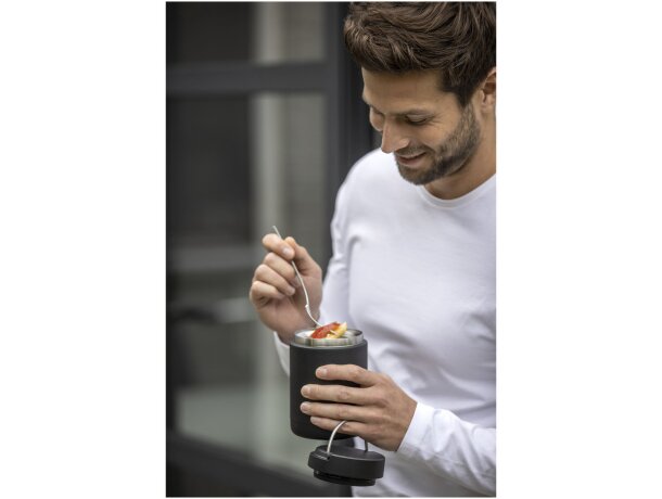 Fiambrera térmica Doveron acero inoxidable reciclado 500ml Negro intenso detalle 7