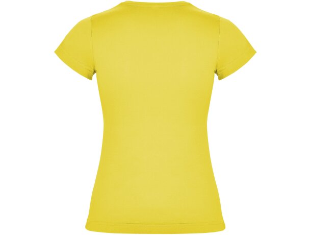 Camiseta mujer manga corta Jamaica Roly 100% algodón entallada Amarillo detalle 10