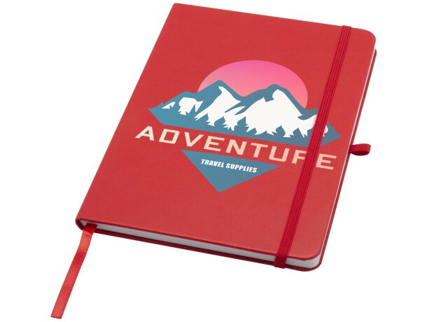 Libreta A5 Teak con tapa dura de tacto suave reciclado Rojo detalle 11