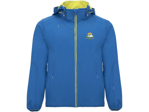 Chaqueta softshell Siberia Roly con capucha y forro micropolar Azul real detalle 6