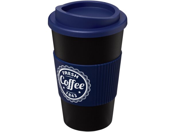 Vaso térmico 350ml con agarradera Americano Negro intenso/azul detalle 9