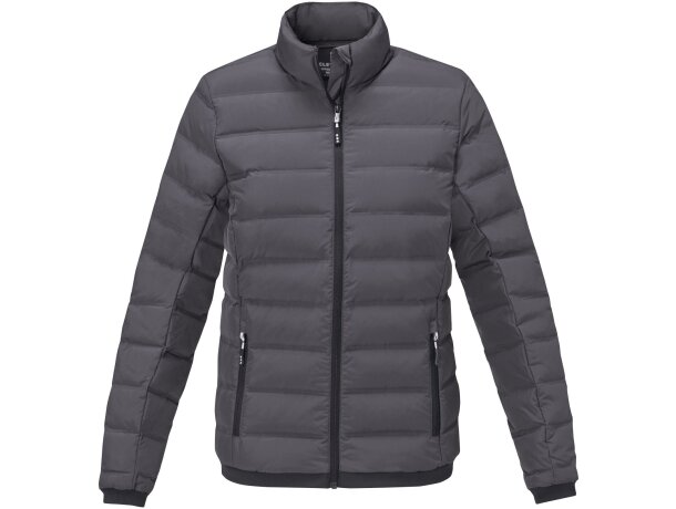 Chaqueta plumón reciclado certificado RDS para mujer Macin Gris tormenta detalle 7