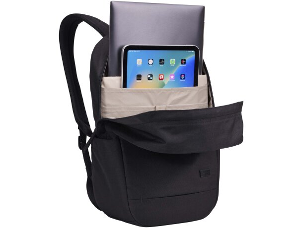 Mochila portátil reciclada Case Logic Invigo con compartimento Negro intenso detalle 4