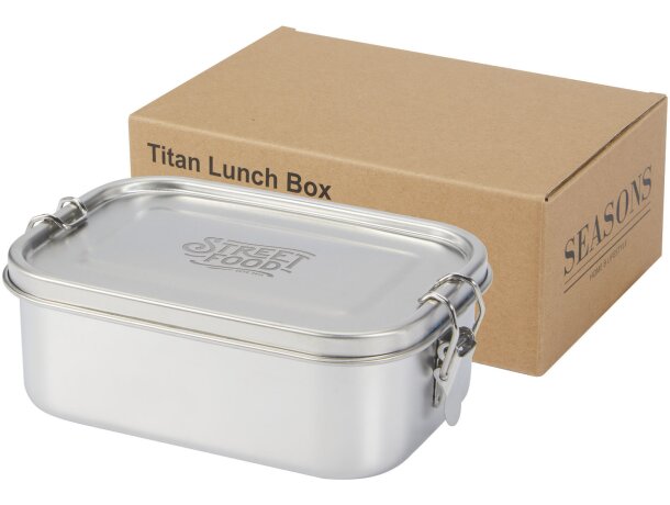 Fiambrera Titan acero inoxidable reciclado 750ml con tapa Plateado detalle 1