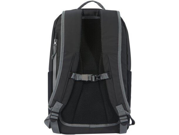 Mochila portátil 15 pulgadas Aqua con poliéster reciclado GRS Negro intenso detalle 3