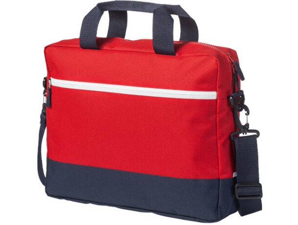 Maletín para portátil de 14 pulgadas en poliester personalizado rojo Maletín para portátil de 14 pulgadas en poliester personalizado rojo