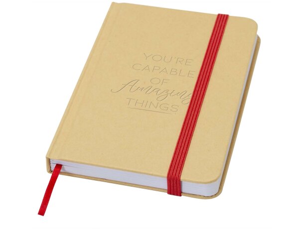 Libreta tapa dura A6 Reed con papel certificado FSC Rojo detalle 16