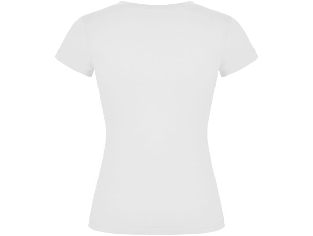 Camiseta cuello pico mujer Roly Victoria algodón 155 g/m² Blanco detalle 2