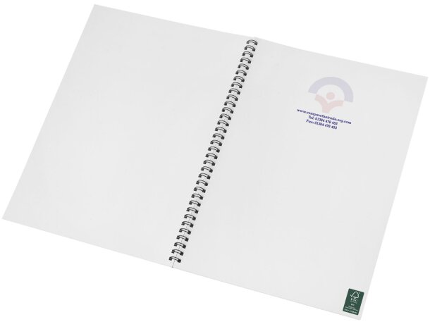 Cuaderno A4 con anillas de alambre y cubierta de PP Desk-Mate® Blanco/negro intenso detalle 2