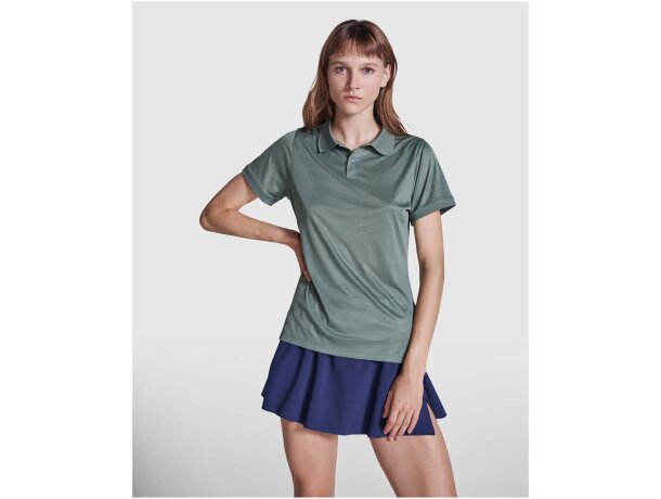 Polo manga corta mujer Tormo Roly poliéster reciclado entallado Rojo detalle 19