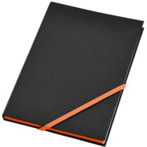 Cuaderno de notas A5 con cierre de cinta en color negro intenso