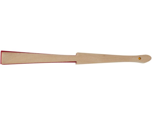 Abanico Manuela de madera y poliéster personalizable Rojo detalle 8