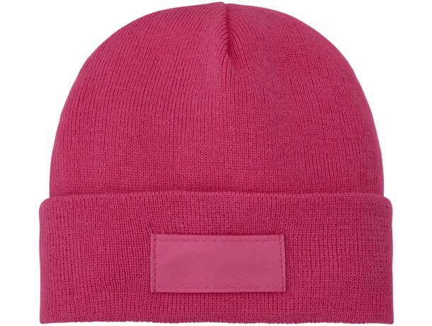 Gorro de lana con parche Boreas Magenta detalle 11