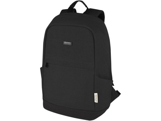 Mochila antirrobo Joey 18L portátil 15,6 lona reciclada GRS Negro intenso detalle 1