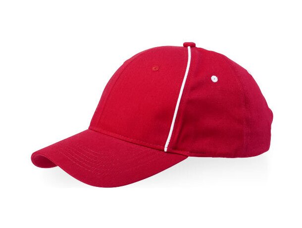 Gorra con 6 paneles y detalles de color con logo roja Gorra con 6 paneles y detalles de color con logo roja