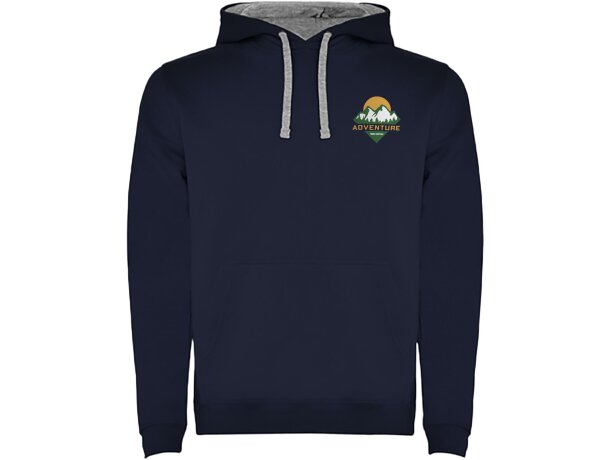 Sudadera con capucha para hombre Urban Roly Azul marino/gris jaspeado detalle 56