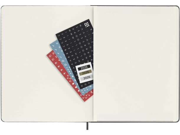Agenda semanal XL tapa dura Moleskine papel certificado FSC Negro intenso detalle 4