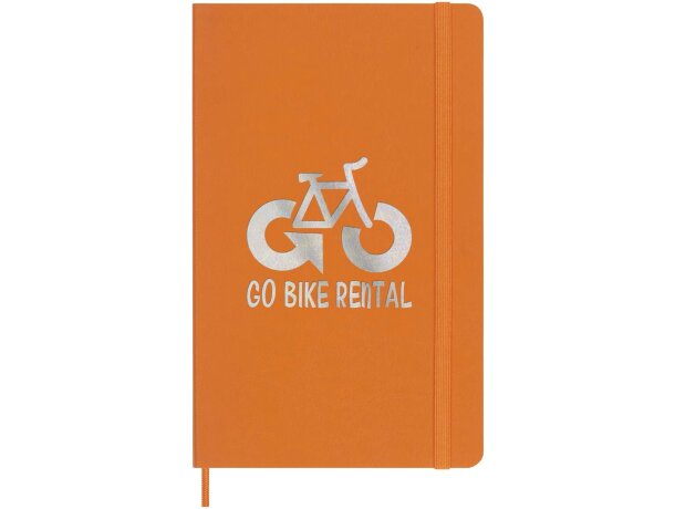 Libreta tapa blanda vegana Moleskine Vegea Capri L rayada Naranja detalle 1