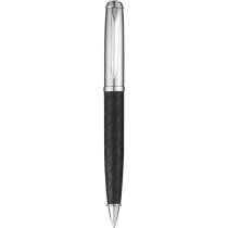 Bolígrafo de metal y piel de la marca Balmain personalizado negro intenso Bolígrafo de metal y piel de la marca Balmain personalizado negro intenso
