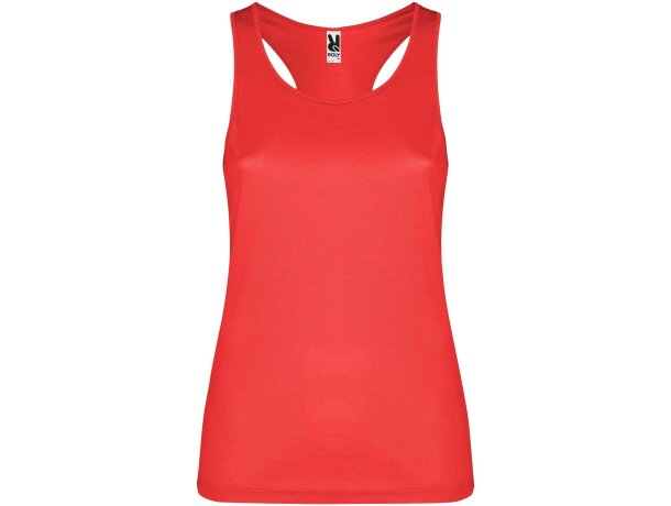 Camiseta deportiva sin mangas mujer Shura Roly cool fit Azul turquesa detalle 32