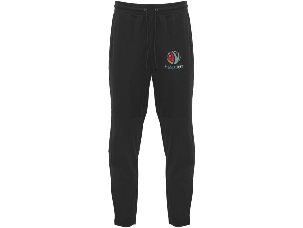 Pantalón deportivo unisex Neapolis Roly con tecnología cool fit Negro intenso detalle 1
