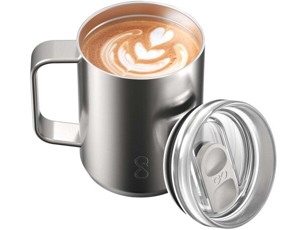 Taza Ocean Bottle 350ml acero reciclado con asa ergonómica Gris acero inoxidable detalle 10