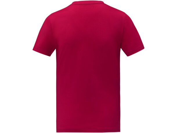 Camiseta de manga corta y cuello en V para hombre Somoto Rojo detalle 7