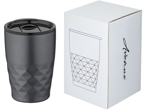 Vasos térmicos con tapa deslizante acero 350ml GEO Gris detalle 7