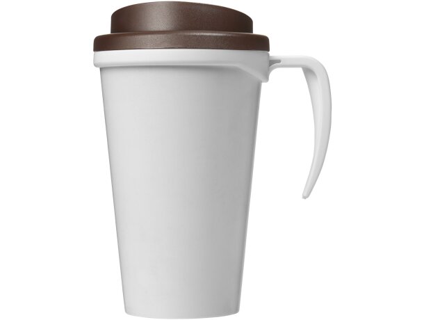 Taza térmica personalizada en pp 350ml Blanco/marrón detalle 1