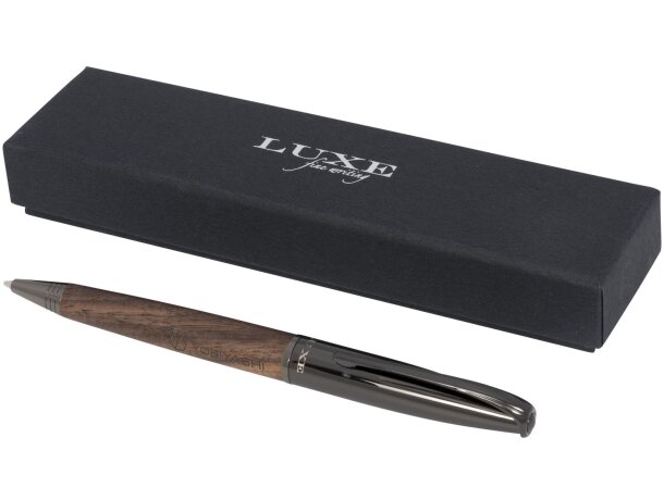 Bolígrafo con cuerpo de madera Loure Negro intenso/marrón oscuro detalle 1
