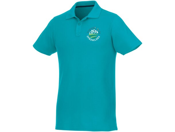 Polo de manga corta para hombre Helios Azul aqua detalle 31