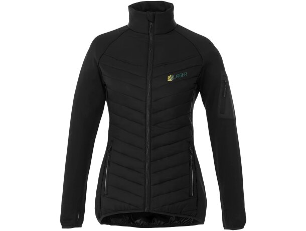 Chaqueta aislante híbrida mujer Banff con tejido repelente Negro intenso detalle 14