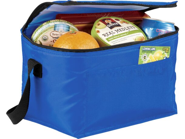 Bolsas térmicas publicitarias con bolsillo frontal y correa ajustable en poliéster Kumla Process blue detalle 5