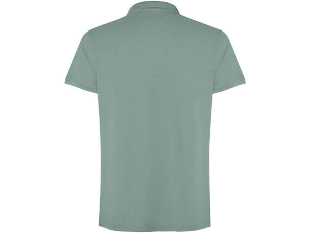 Polo manga corta unisex Cobain Roly acabado vintage Verde oscuro detalle 9