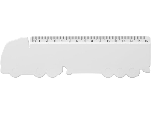 Regla plástico reciclado forma camión Tait 15 cm Blanco detalle 2