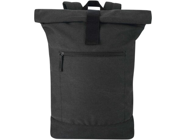 Mochila enrollable 16L con material reciclado certificado GRS Negro intenso detalle 2
