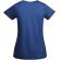 Camiseta mujer algodón orgánico Breda de Roly Azul real detalle 11